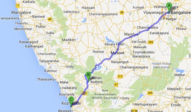 Our trip as on the map