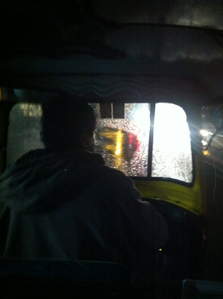 In the auto, getting back home..