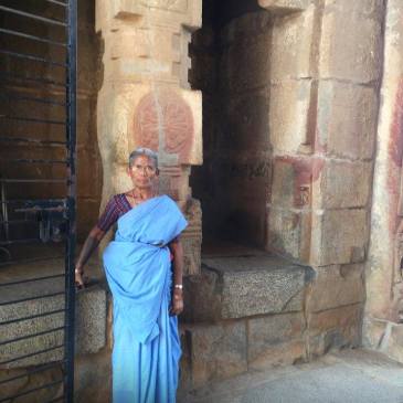 A ticket checker at Vitalla Temple, Hampi